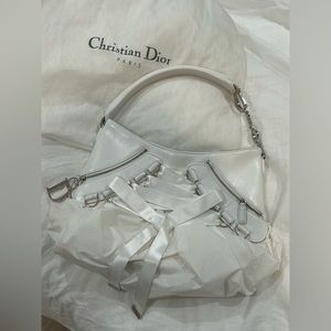 Dior Ballet Corset Bag, White Satin, Leather and Nylon